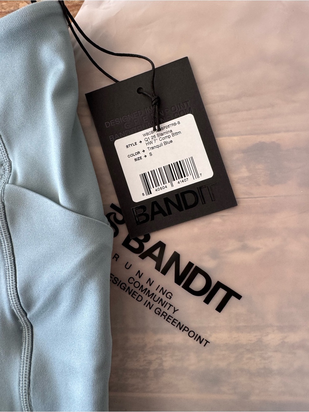 Bandit Women's Stamina-V High Waist 7” Compression Shorts, Tranquil Blue - Picture 2 of 5